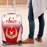 Turkey National Emblem and Cartoon Turkey Bird Luggage Cover with Red and White Gradient Design