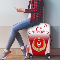 Turkey National Emblem and Cartoon Turkey Bird Luggage Cover with Red and White Gradient Design