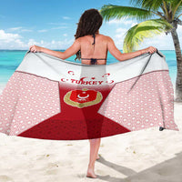Turkey National Emblem and Cartoon Turkey Bird Sarong with Red and White Gradient Design