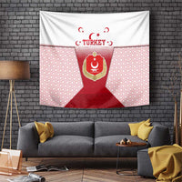 Turkey National Emblem and Cartoon Turkey Bird Tapestry with Red and White Gradient Design