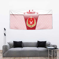 Turkey National Emblem and Cartoon Turkey Bird Tapestry with Red and White Gradient Design