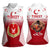 Turkey National Emblem and Cartoon Turkey Bird Women Sleeveless Polo Shirt with Red and White Gradient Design