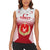 Turkey National Emblem and Cartoon Turkey Bird Women Sleeveless Polo Shirt with Red and White Gradient Design