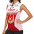 Turkey National Emblem and Cartoon Turkey Bird Women Sleeveless Polo Shirt with Red and White Gradient Design