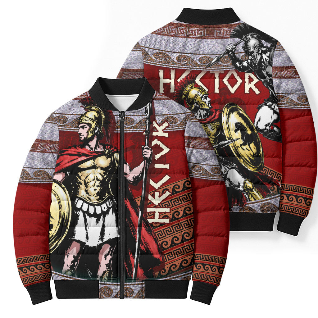Hector Prince Of Troy Bomber Puffer Jacket Ancient Greek Mythology Trojan Warrior