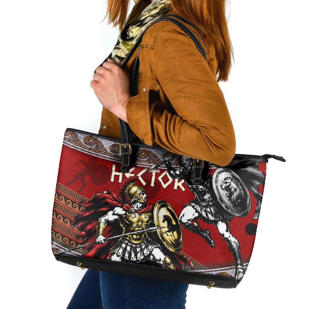 Hector Prince Of Troy Leather Tote Bag Ancient Greek Mythology Trojan Warrior