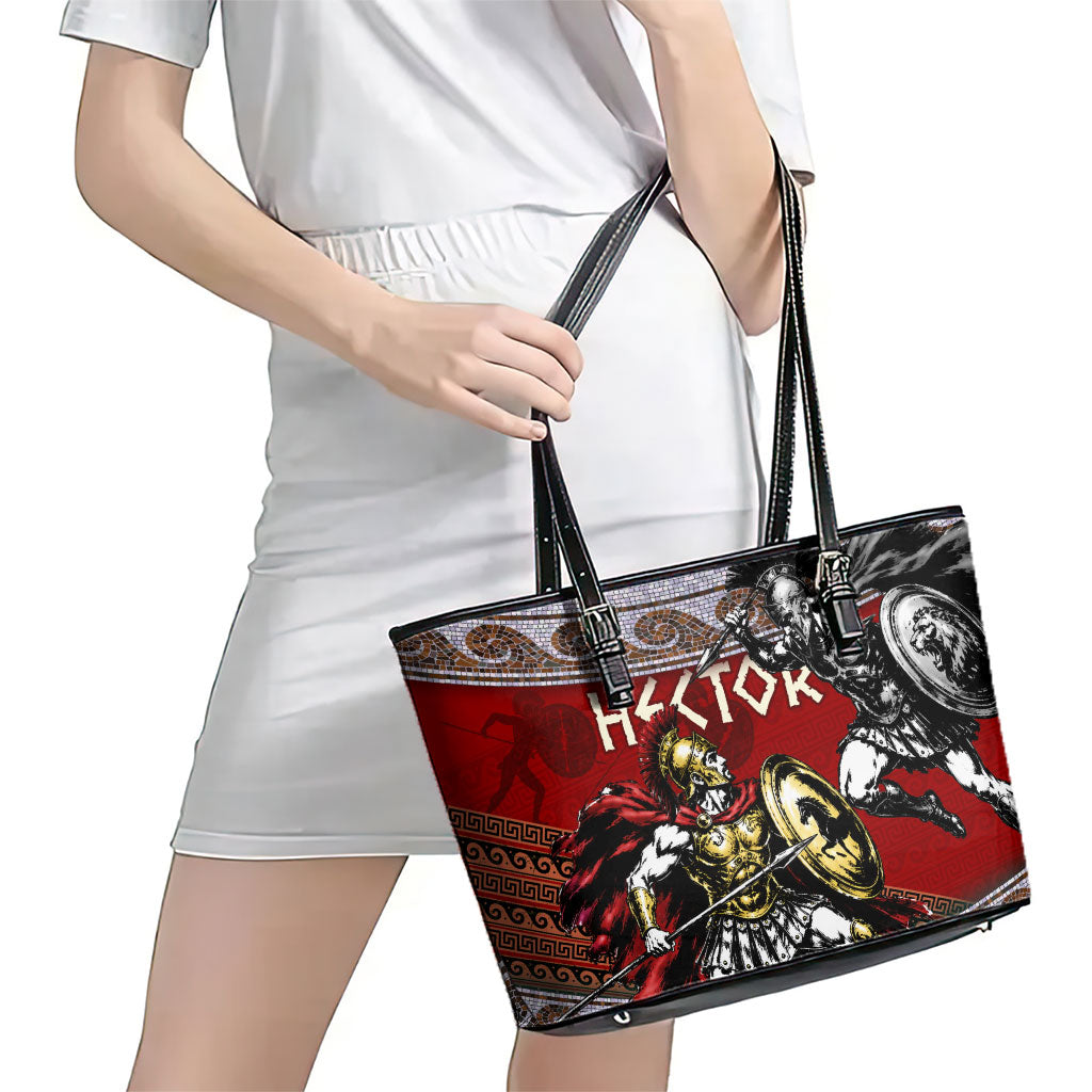 Hector Prince Of Troy Leather Tote Bag Ancient Greek Mythology Trojan Warrior