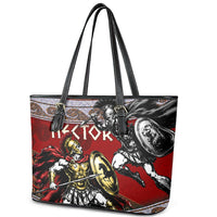 Hector Prince Of Troy Leather Tote Bag Ancient Greek Mythology Trojan Warrior