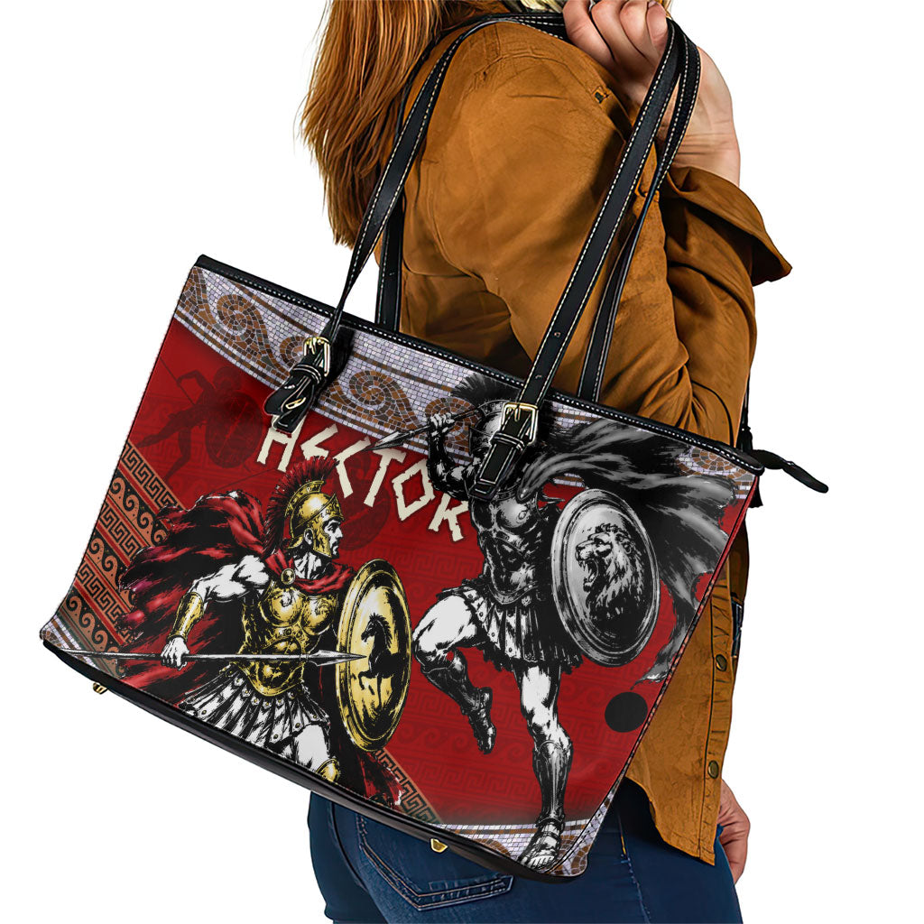 Hector Prince Of Troy Leather Tote Bag Ancient Greek Mythology Trojan Warrior