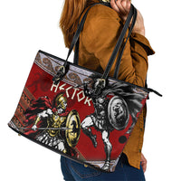 Hector Prince Of Troy Leather Tote Bag Ancient Greek Mythology Trojan Warrior