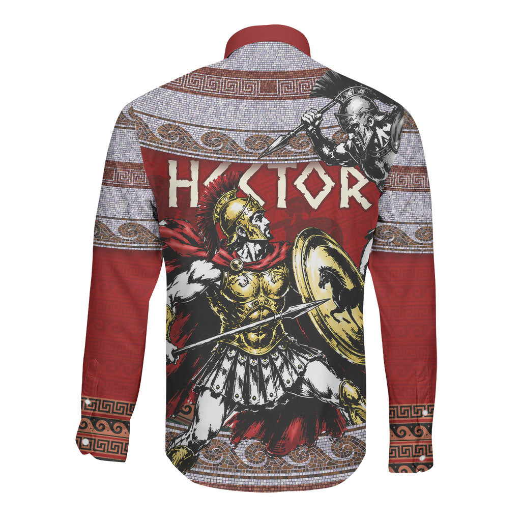 Hector Prince Of Troy Long Sleeve Button Shirt Ancient Greek Mythology Trojan Warrior