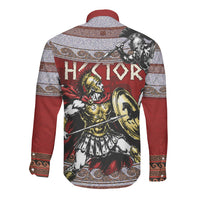 Hector Prince Of Troy Long Sleeve Button Shirt Ancient Greek Mythology Trojan Warrior