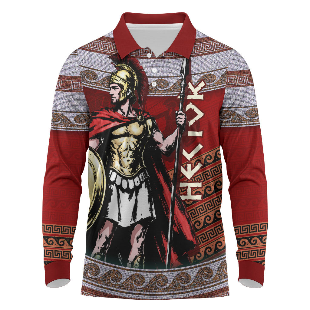 Hector Prince Of Troy Long Sleeve Polo Shirt Ancient Greek Mythology Trojan Warrior