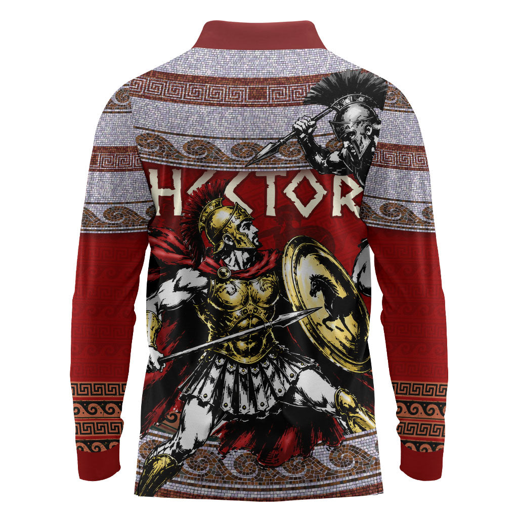Hector Prince Of Troy Long Sleeve Polo Shirt Ancient Greek Mythology Trojan Warrior