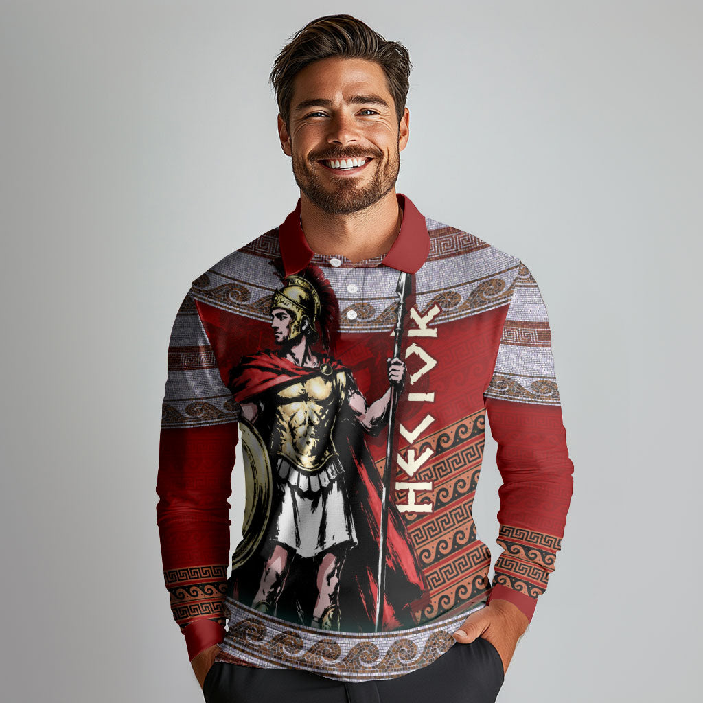 Hector Prince Of Troy Long Sleeve Polo Shirt Ancient Greek Mythology Trojan Warrior