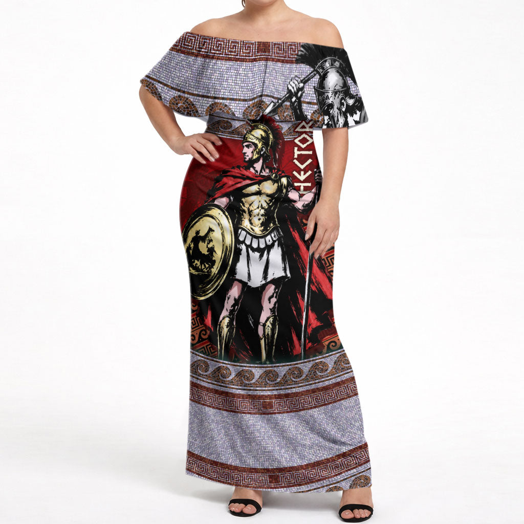 Hector Prince Of Troy Off Shoulder Maxi Dress Ancient Greek Mythology Trojan Warrior