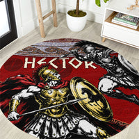 Hector Prince Of Troy Round Carpet Ancient Greek Mythology Trojan Warrior