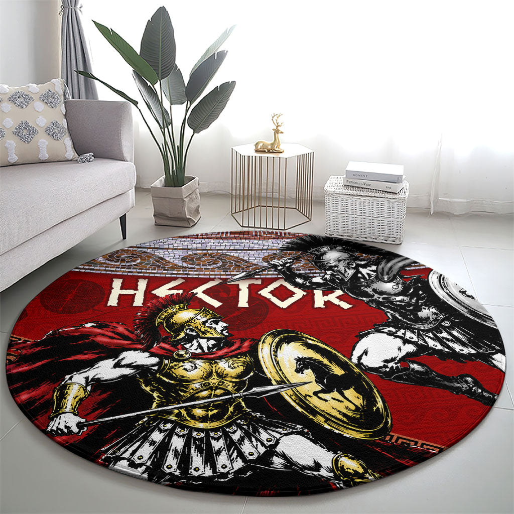 Hector Prince Of Troy Round Carpet Ancient Greek Mythology Trojan Warrior