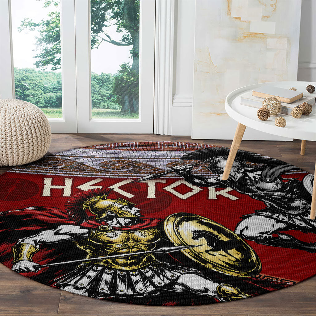 Hector Prince Of Troy Round Carpet Ancient Greek Mythology Trojan Warrior