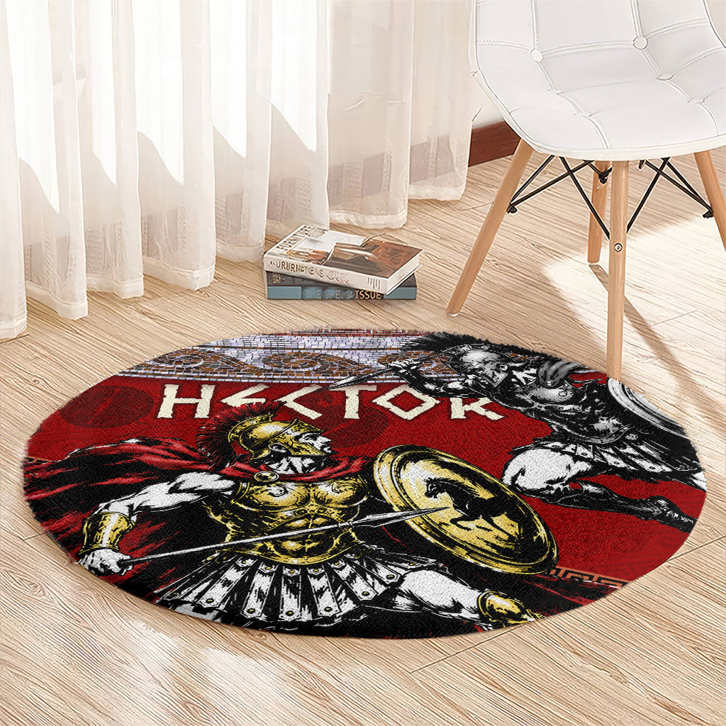 Hector Prince Of Troy Round Carpet Ancient Greek Mythology Trojan Warrior