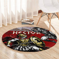 Hector Prince Of Troy Round Carpet Ancient Greek Mythology Trojan Warrior