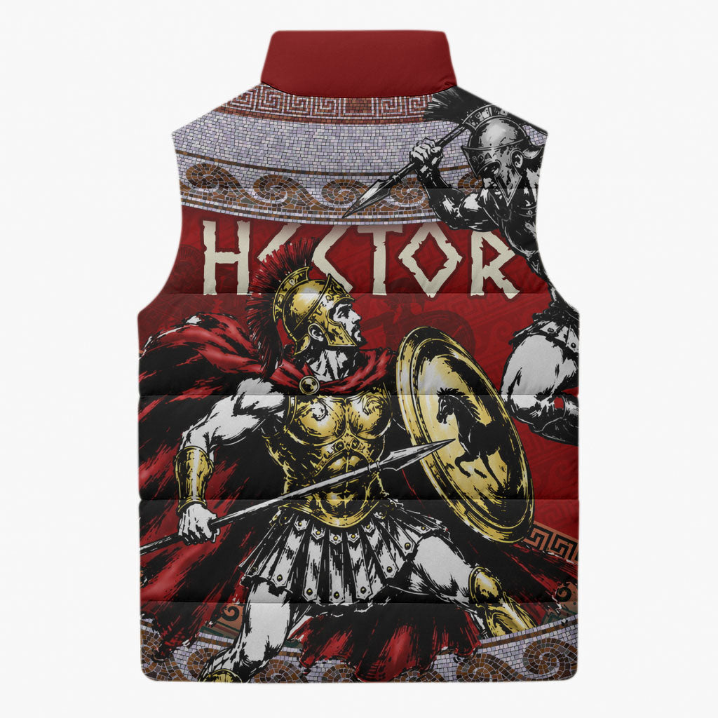 Hector Prince Of Troy Sleeveless Puffer Jacket Ancient Greek Mythology Trojan Warrior