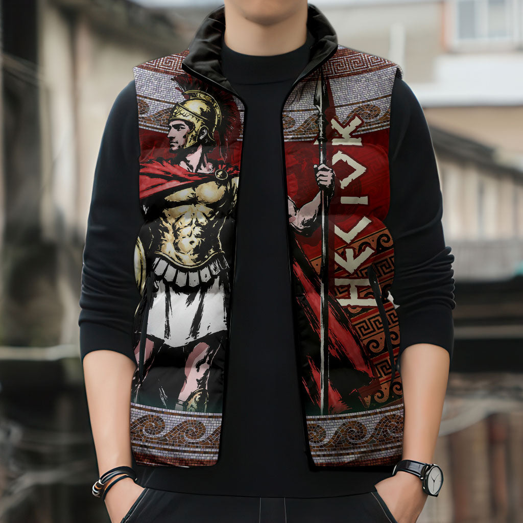 Hector Prince Of Troy Sleeveless Puffer Jacket Ancient Greek Mythology Trojan Warrior