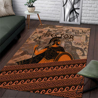 Hector Of Troy Area Rug Ancient Greek Mythology Pottery Trojan Warrior