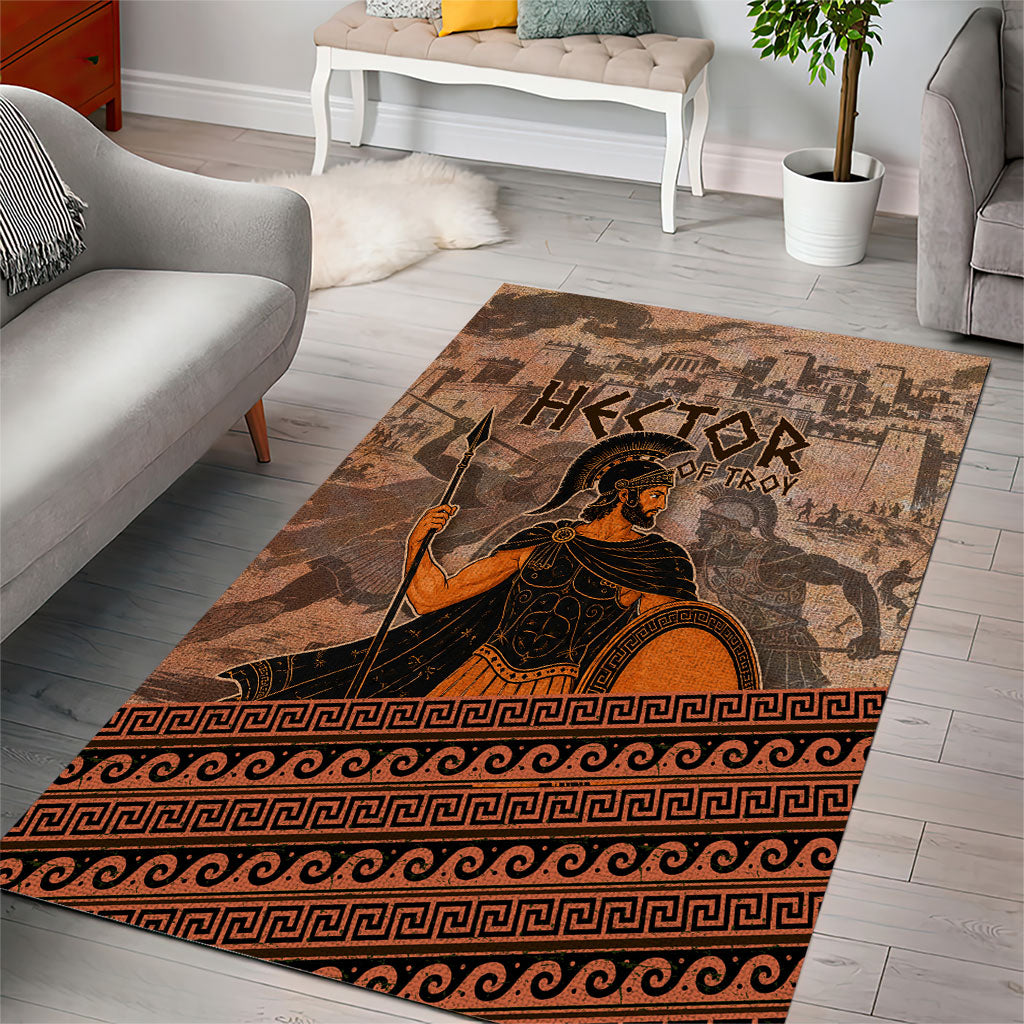 Hector Of Troy Area Rug Ancient Greek Mythology Pottery Trojan Warrior