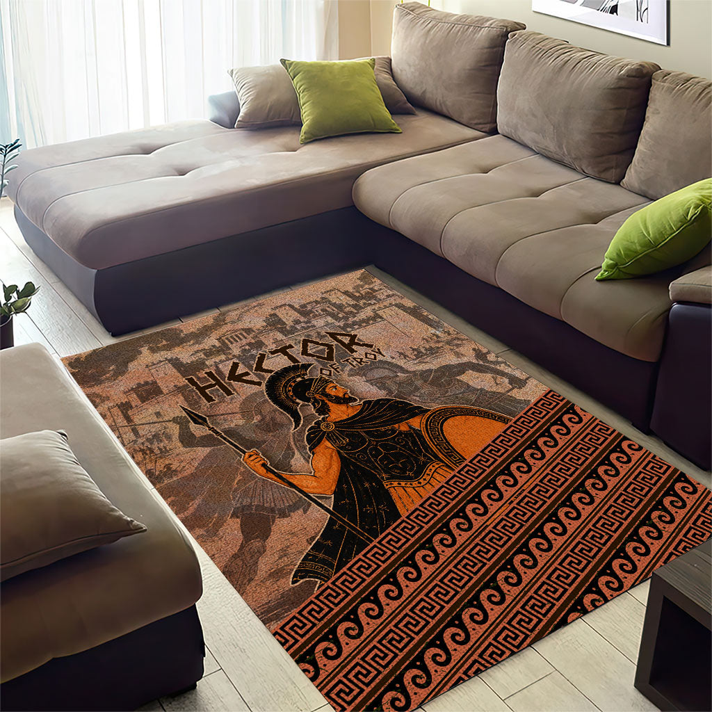 Hector Of Troy Area Rug Ancient Greek Mythology Pottery Trojan Warrior