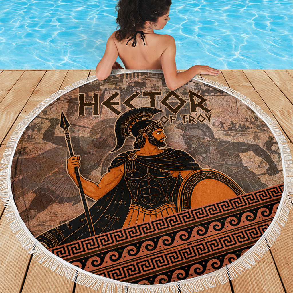 Hector Of Troy Beach Blanket Ancient Greek Mythology Pottery Trojan Warrior