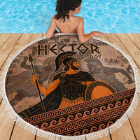 Hector Of Troy Beach Blanket Ancient Greek Mythology Pottery Trojan Warrior
