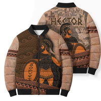Hector Of Troy Bomber Puffer Jacket Ancient Greek Mythology Pottery Trojan Warrior