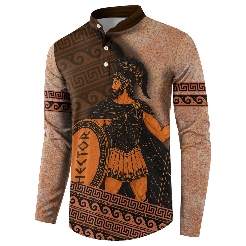 Hector Of Troy Button Sweatshirt Ancient Greek Mythology Pottery Trojan Warrior