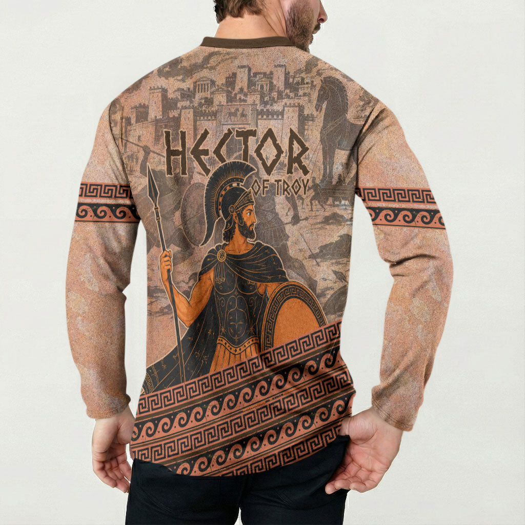 Hector Of Troy Button Sweatshirt Ancient Greek Mythology Pottery Trojan Warrior