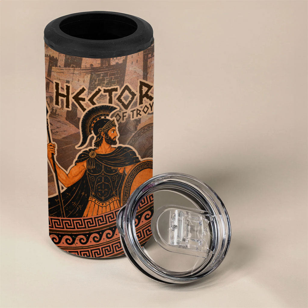 Hector Of Troy 4 in 1 Can Cooler Tumbler Ancient Greek Mythology Pottery Trojan Warrior