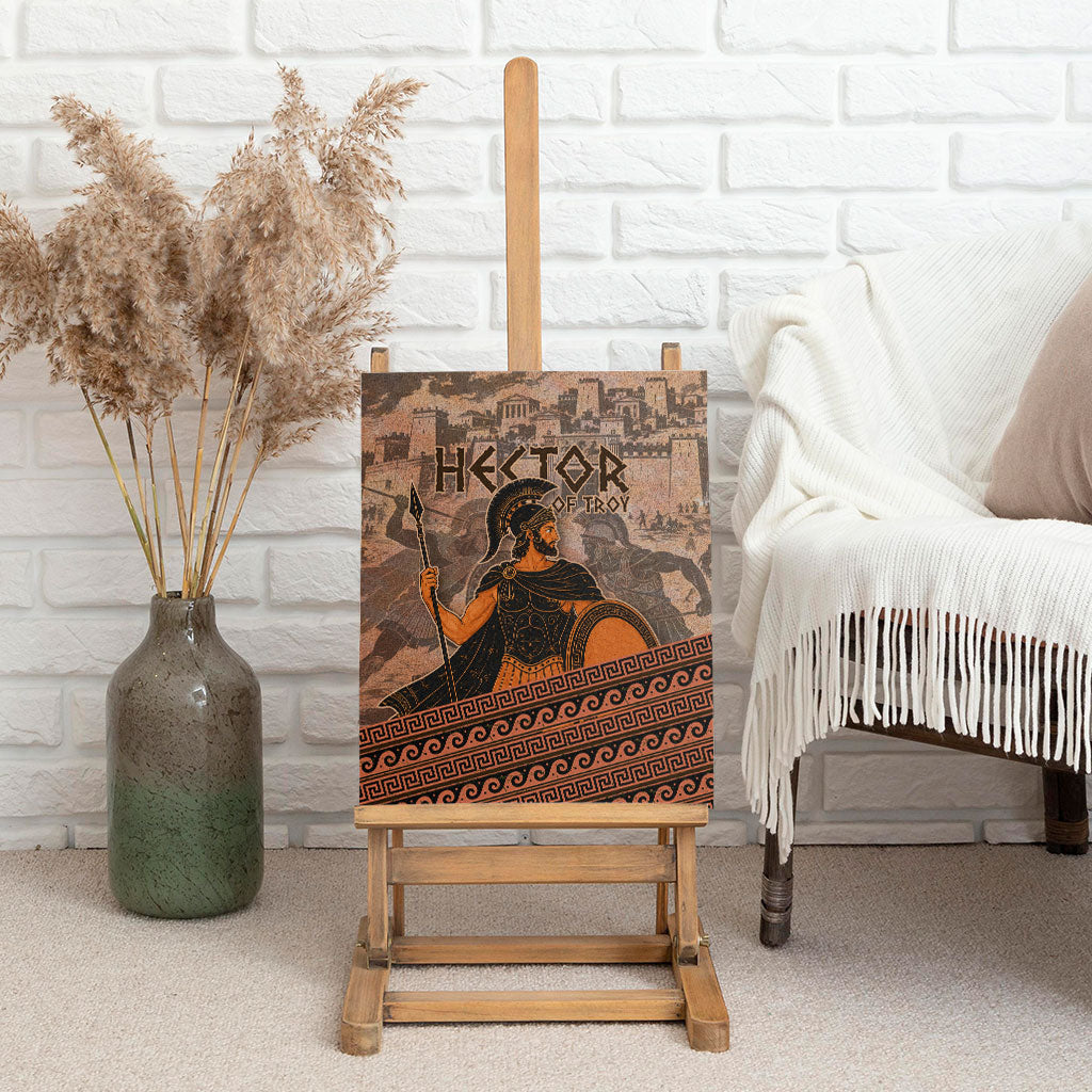 Hector Of Troy Canvas Wall Art Ancient Greek Mythology Pottery Trojan Warrior