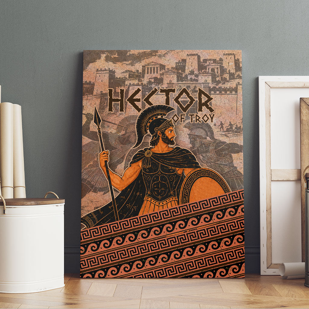 Hector Of Troy Canvas Wall Art Ancient Greek Mythology Pottery Trojan Warrior