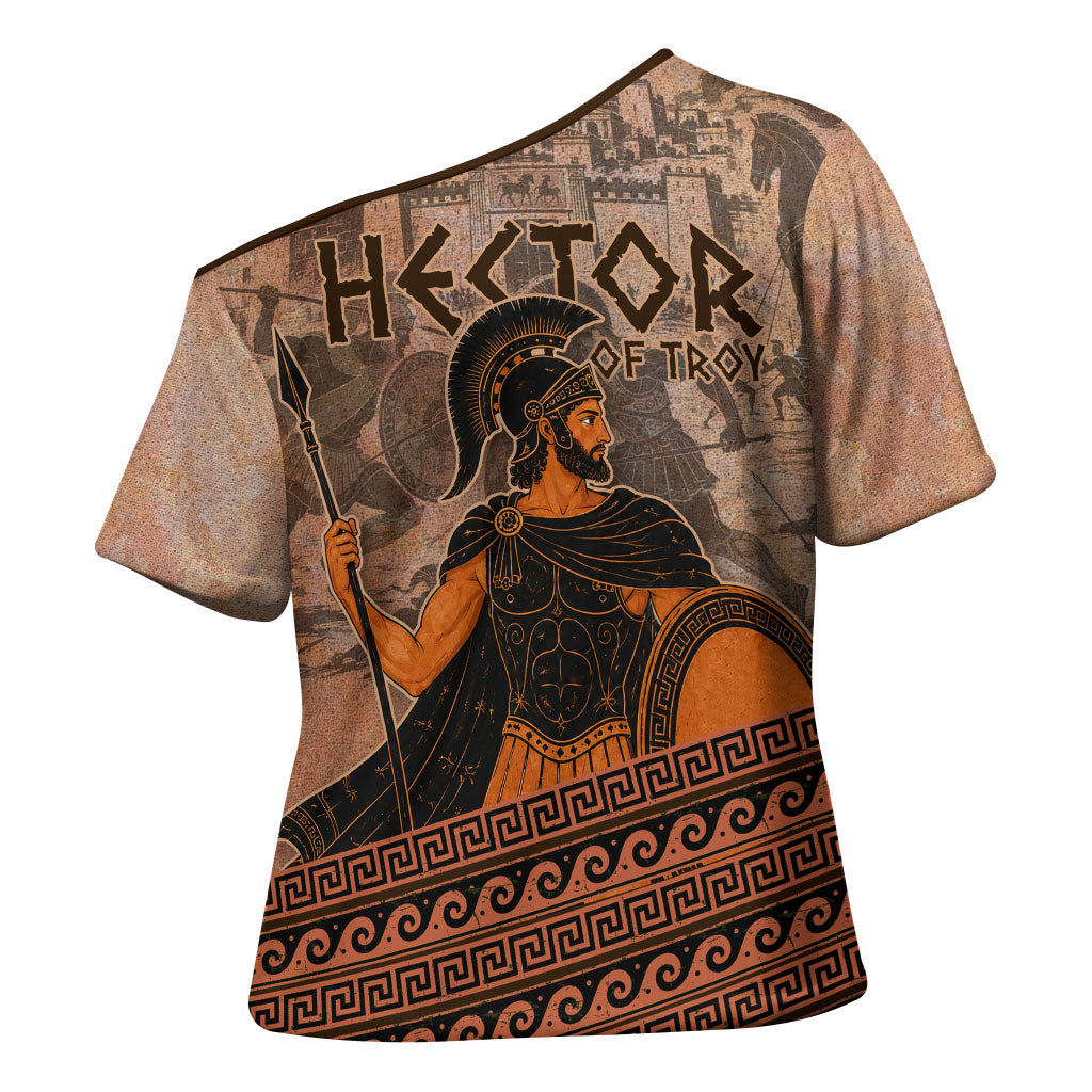 Hector Of Troy Cross Shoulder Shirt Ancient Greek Mythology Pottery Trojan Warrior