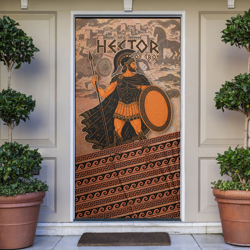 Hector Of Troy Door Cover Ancient Greek Mythology Pottery Trojan Warrior