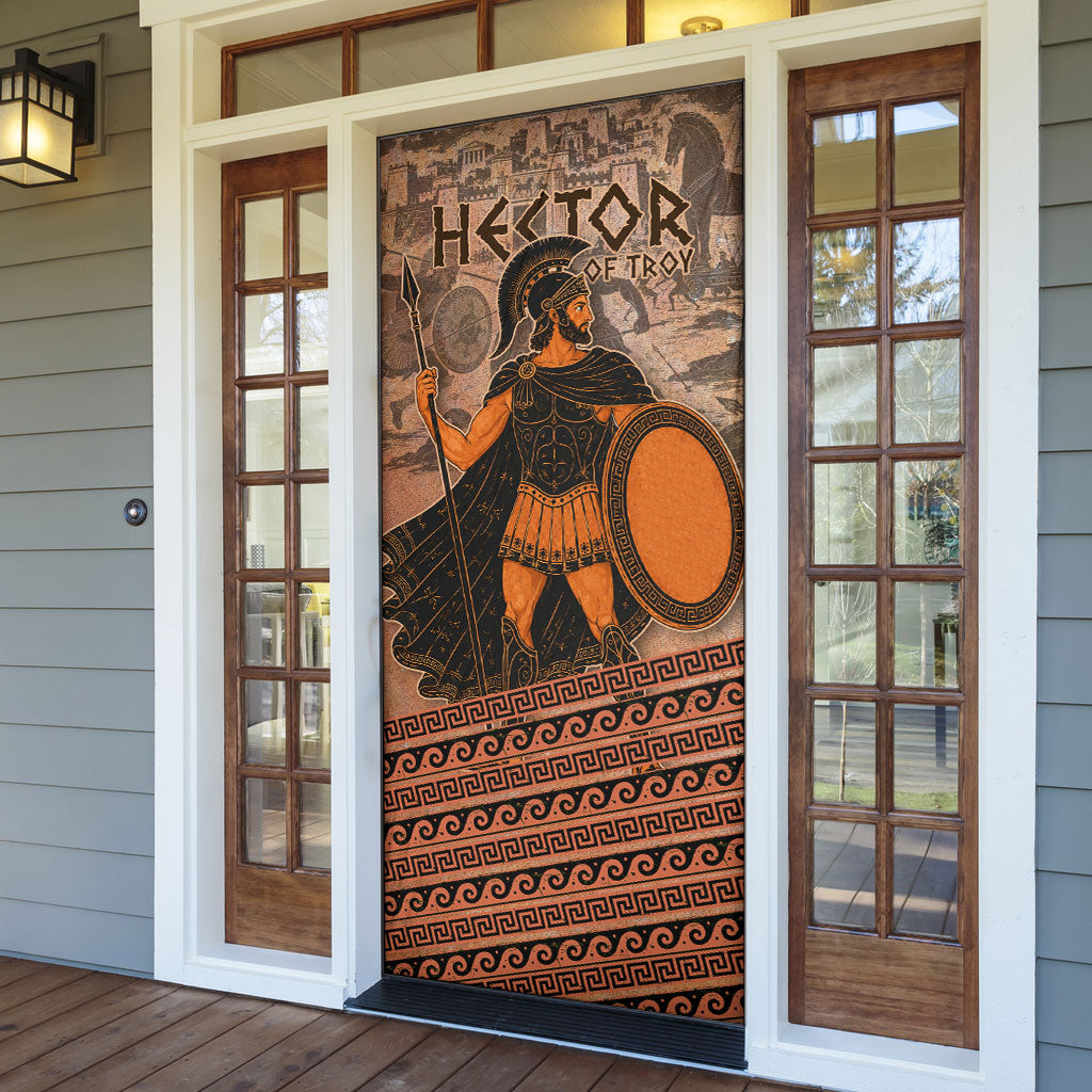 Hector Of Troy Door Cover Ancient Greek Mythology Pottery Trojan Warrior