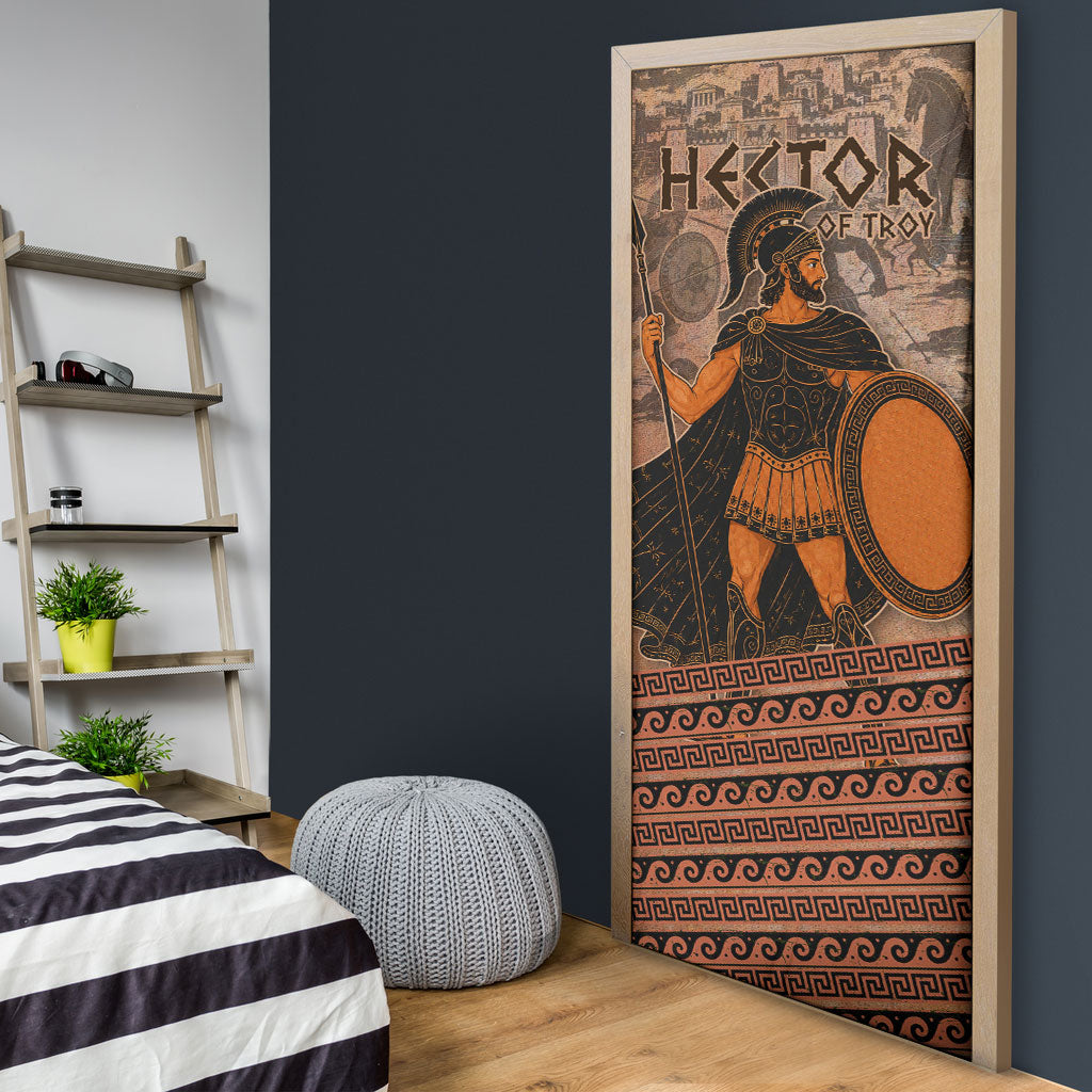 Hector Of Troy Door Cover Ancient Greek Mythology Pottery Trojan Warrior
