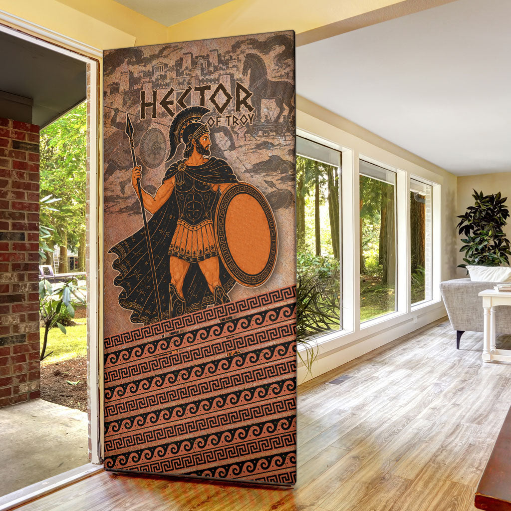 Hector Of Troy Door Cover Ancient Greek Mythology Pottery Trojan Warrior