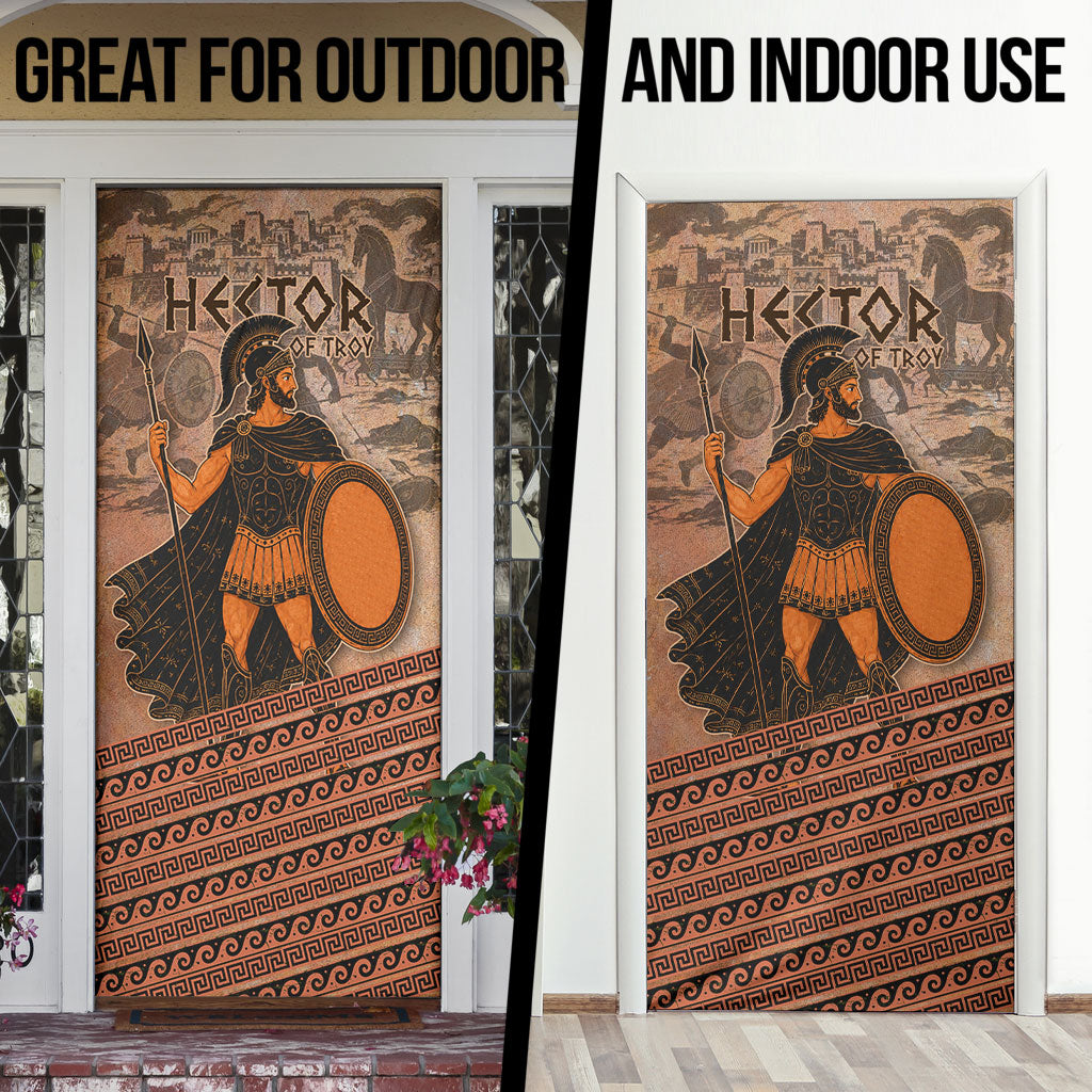 Hector Of Troy Door Cover Ancient Greek Mythology Pottery Trojan Warrior