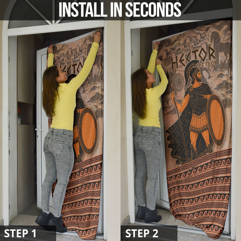 Hector Of Troy Door Cover Ancient Greek Mythology Pottery Trojan Warrior