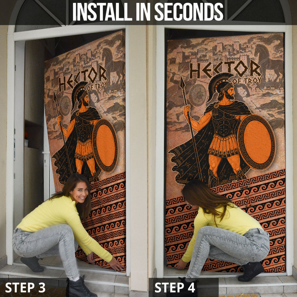 Hector Of Troy Door Cover Ancient Greek Mythology Pottery Trojan Warrior