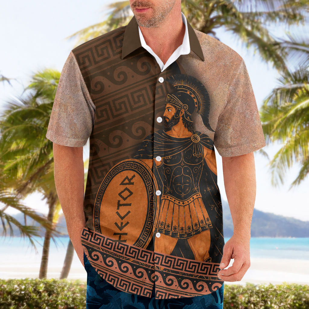 Hector Of Troy Hawaiian Shirt Ancient Greek Mythology Pottery Trojan Warrior
