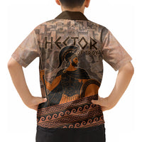 Hector Of Troy Kid Hawaiian Shirt Ancient Greek Mythology Pottery Trojan Warrior