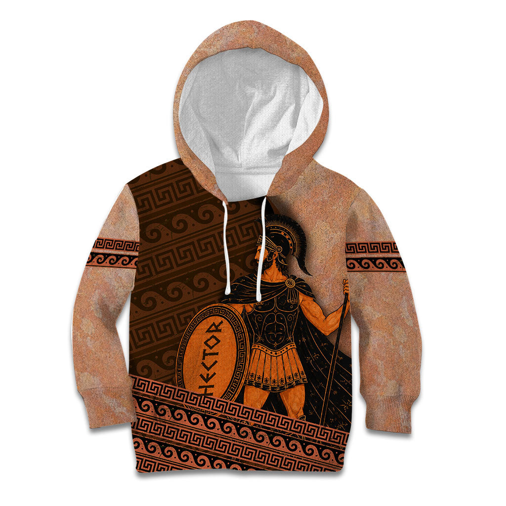 Hector Of Troy Kid Hoodie Ancient Greek Mythology Pottery Trojan Warrior