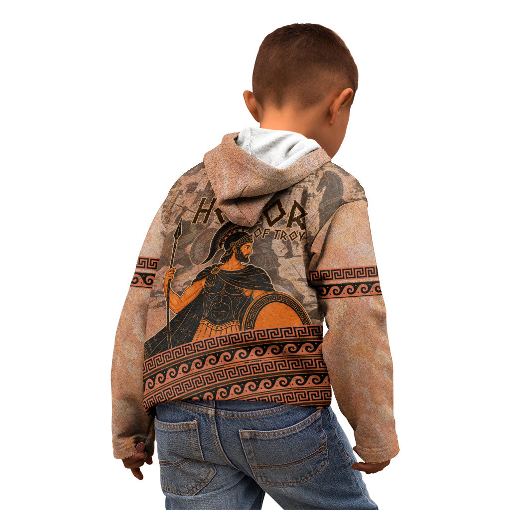 Hector Of Troy Kid Hoodie Ancient Greek Mythology Pottery Trojan Warrior